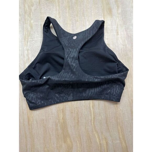 *Zella* Sports Bra Black Strappy Cross Back Crop Top Womens  Small Work Out Yoga - Picture 2 of 4